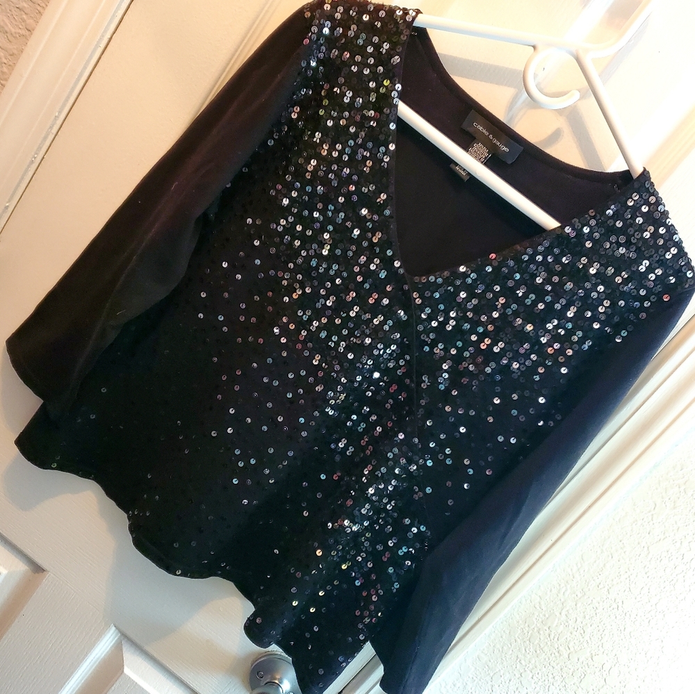Cable & Gauge Sequenced Silk Sweater